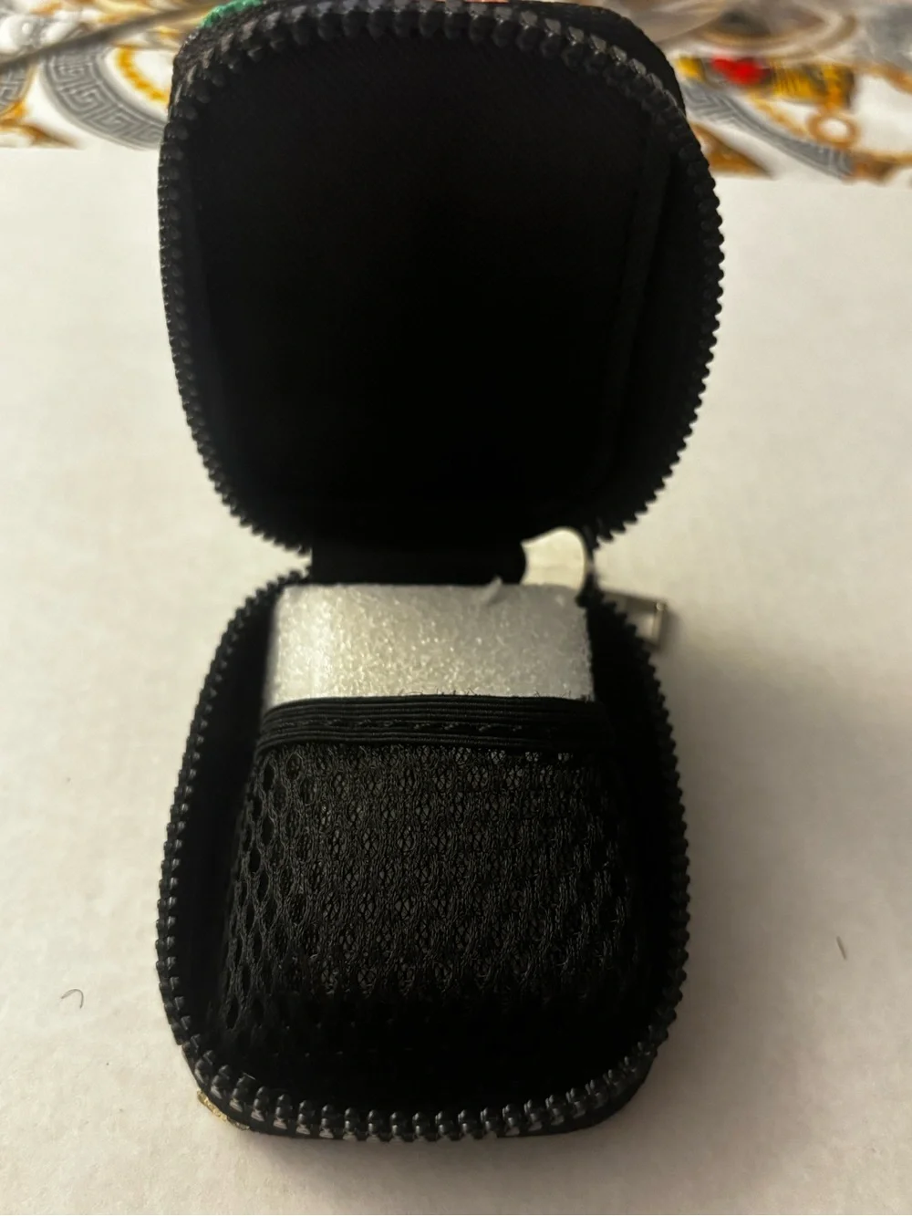 Designer-Inspired Black Multicolor Monogram Key Pouch with Clip